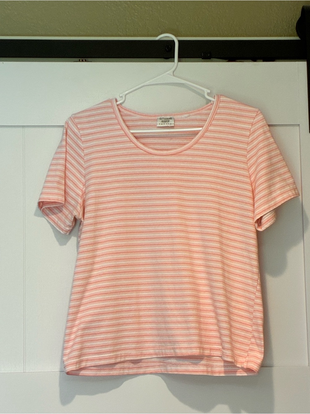 Katherine Bishop Light Pink Striped Short Sleeve Tee